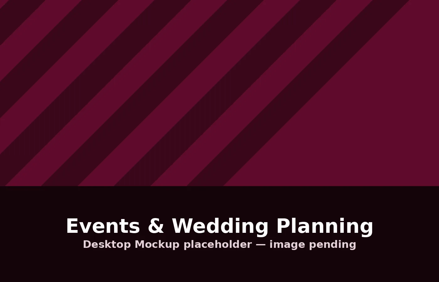 Desktop preview of a Events & Wedding Planning website design