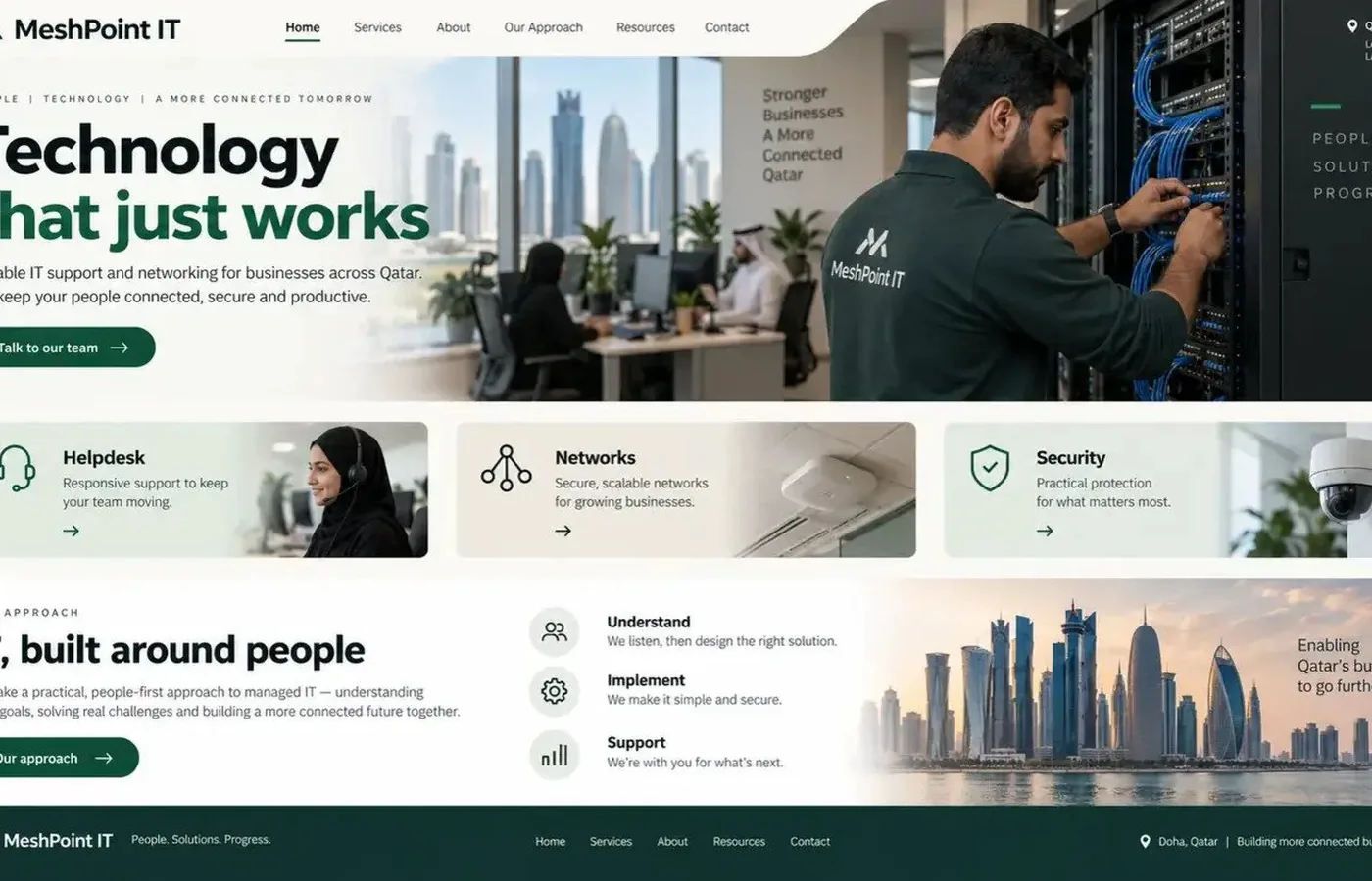 Desktop preview of a IT and Technology website design