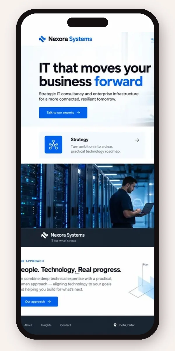 Mobile preview of a IT and Technology website design