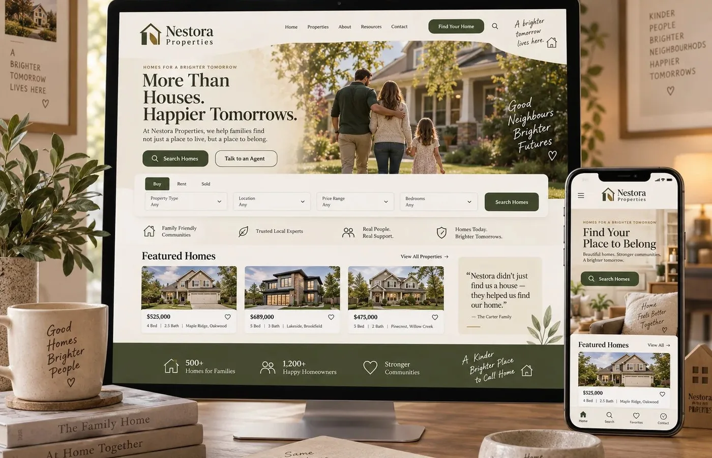 Desktop preview of a Real Estate website design
