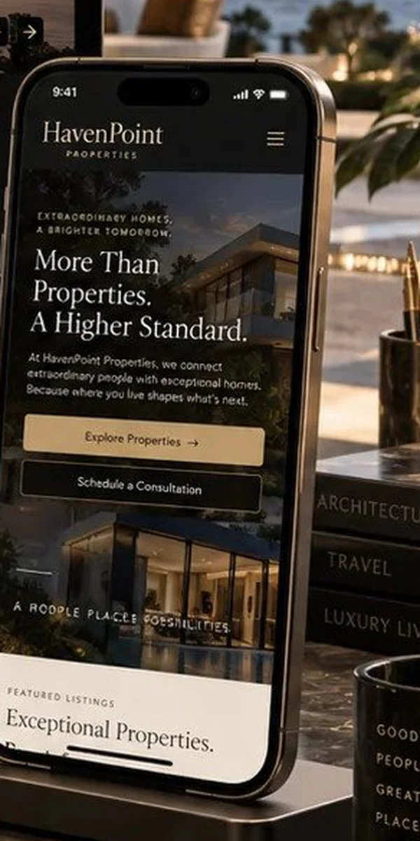 Mobile preview of a Real Estate website design