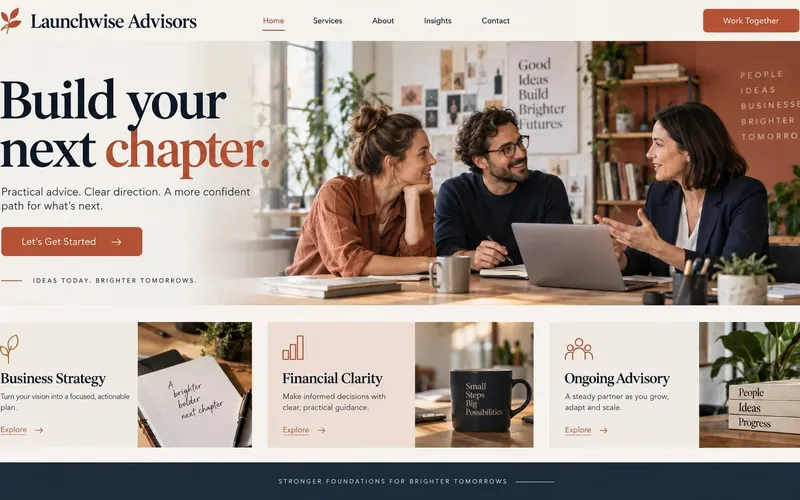 Launchwise Advisors — Accounting & Consultancy website concept design by NextGen