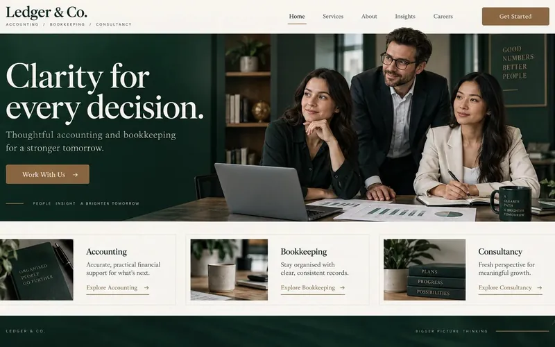 Ledger & Co — Accounting & Consultancy website concept design by NextGen