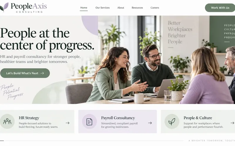 Peopleaxis Consulting — Accounting & Consultancy website concept design by NextGen