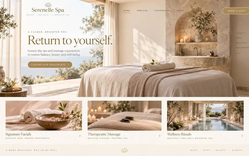 Serenelle Spa — Beauty, Spa & Wellness website concept design by NextGen