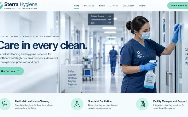 Sterra Hygiene — Cleaning & Facility Management website concept design by NextGen