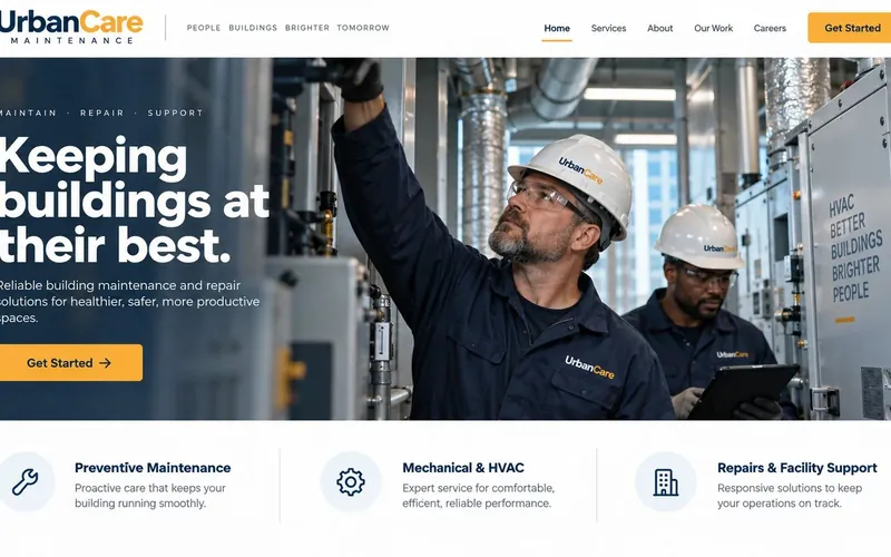 Urbancare Maintenance — Cleaning & Facility Management website concept design by NextGen