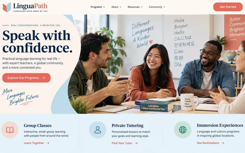 Linguapath — Education & Training website concept design by NextGen