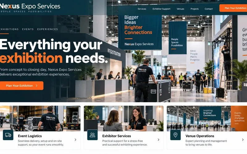 Nexus Expo Services — Events & Exhibitions website concept design by NextGen