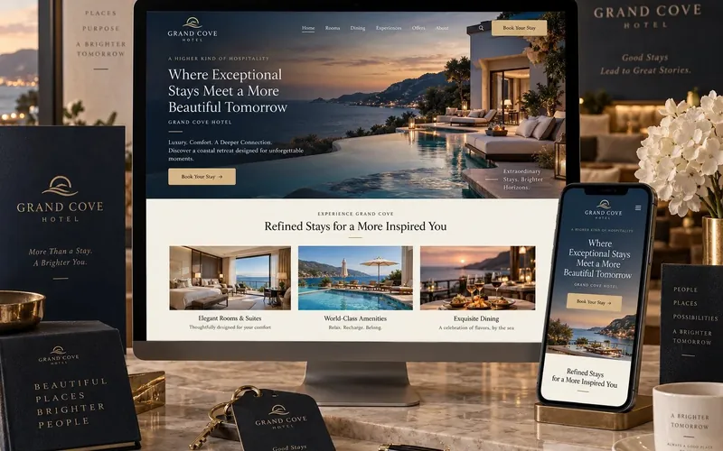 Grand Cove Hotel — Hotels & Hospitality website concept design by NextGen