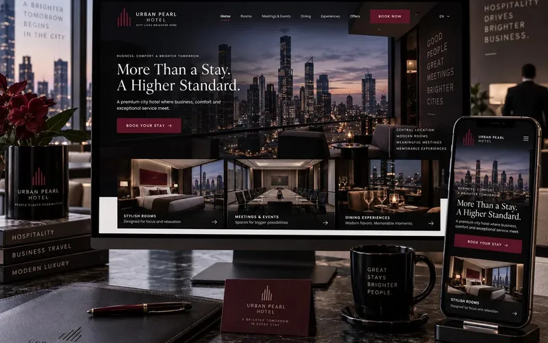 Urban Pearl Hotel — Hotels & Hospitality website concept design by NextGen