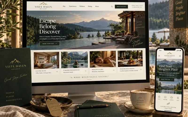 Vista Haven Resort — Hotels & Hospitality website concept design by NextGen