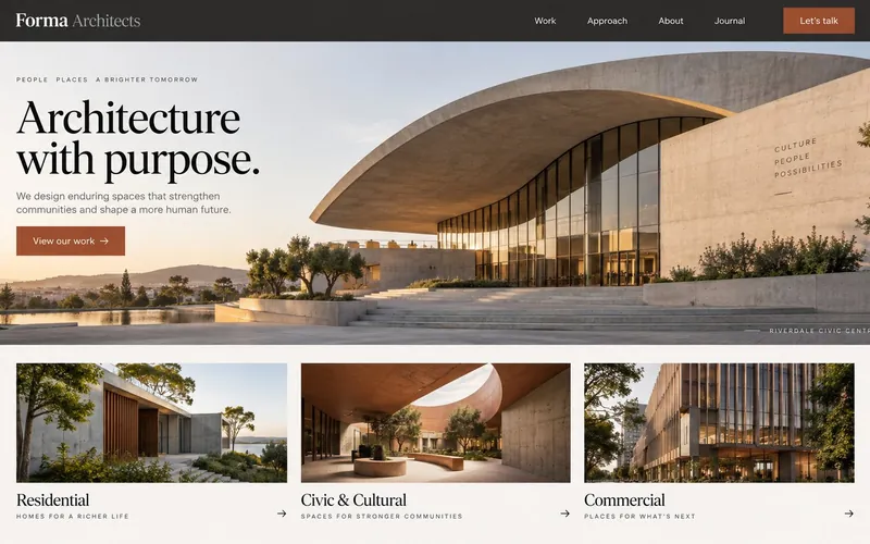 Forma Architects — Interior Design & Architecture website concept design by NextGen