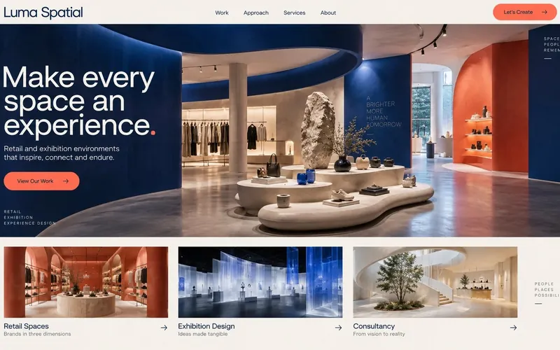Luma Spatial Retail — Interior Design & Architecture website concept design by NextGen