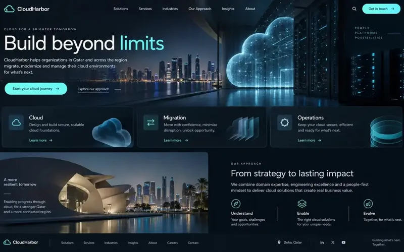 Cloudharbor — IT & Technology website concept design by NextGen