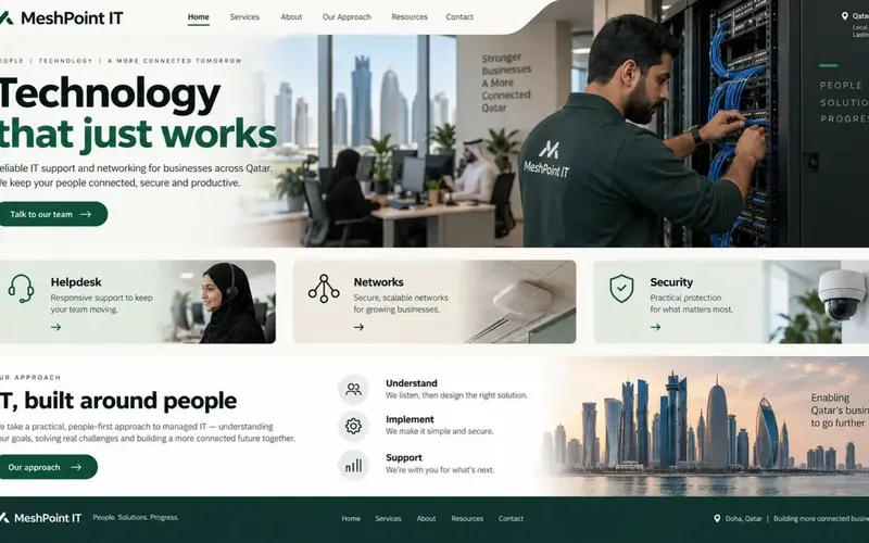Meshpoint IT — IT & Technology website concept design by NextGen