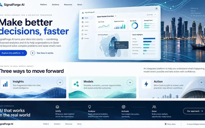 Signalforge AI — IT & Technology website concept design by NextGen