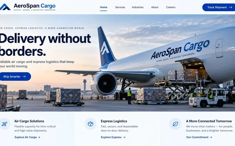 Aerospan Cargo — Logistics & Transportation website concept design by NextGen