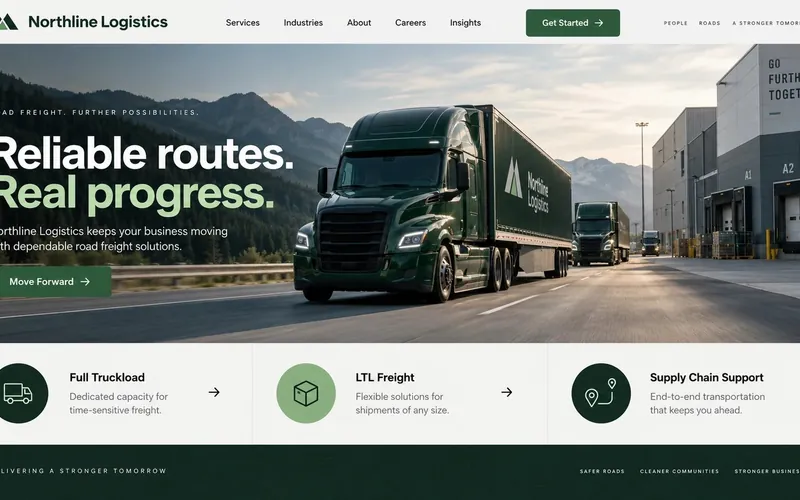 Northline Logistics — Logistics & Transportation website concept design by NextGen