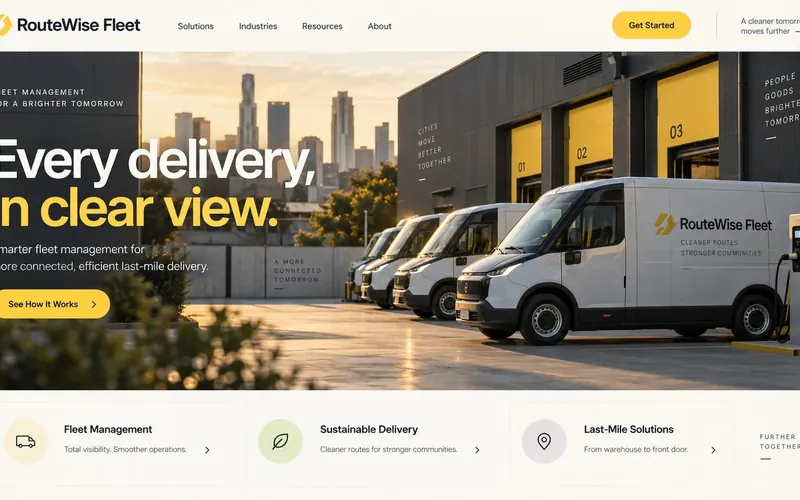 Routewise Fleet — Logistics & Transportation website concept design by NextGen