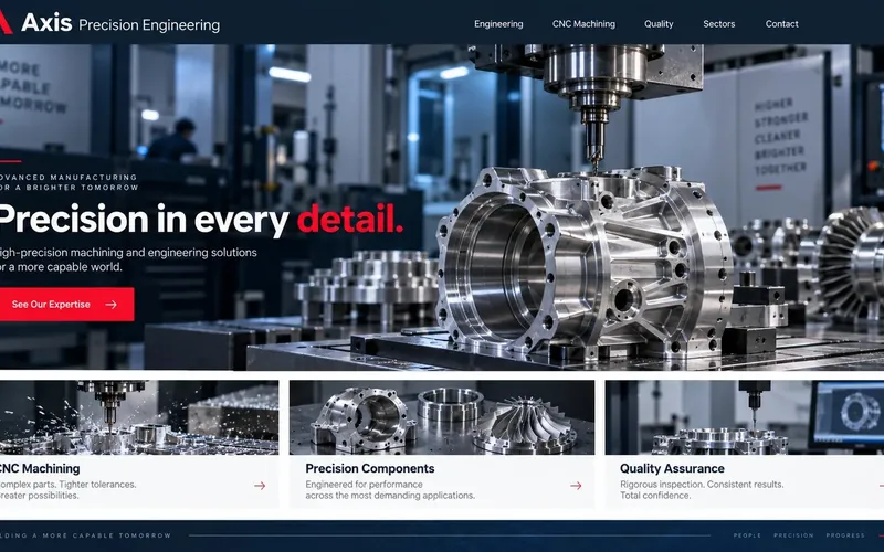 Axis Precision — Manufacturing & Industrial website concept design by NextGen