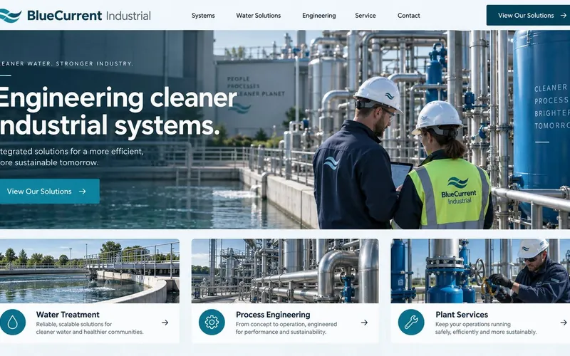 Bluecurrent Industrial — Manufacturing & Industrial website concept design by NextGen