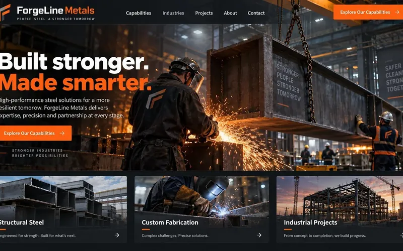 Forgeline Metals — Manufacturing & Industrial website concept design by NextGen