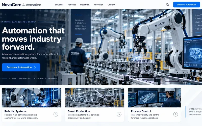 Novacore Automation — Manufacturing & Industrial website concept design by NextGen