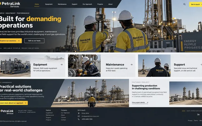 Petralink Services — Oil, Gas & Energy website concept design by NextGen