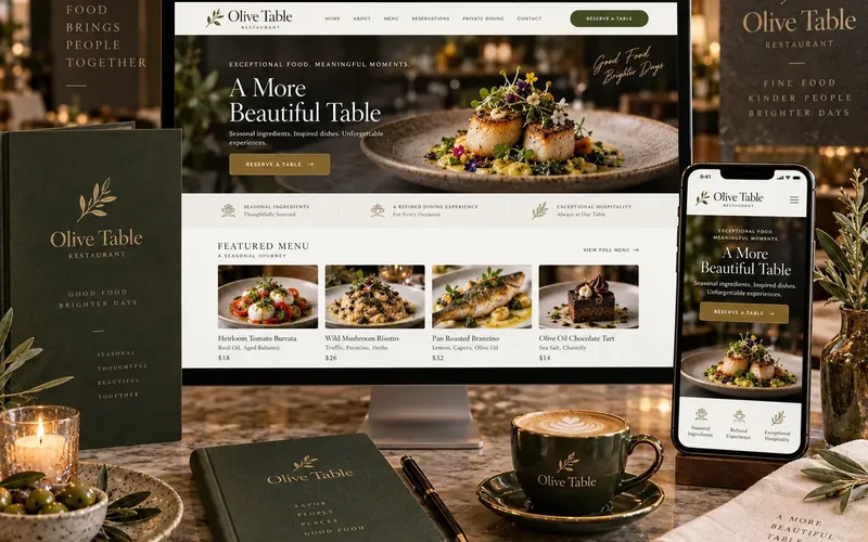 Olive Table — Restaurants & Dining website concept design by NextGen