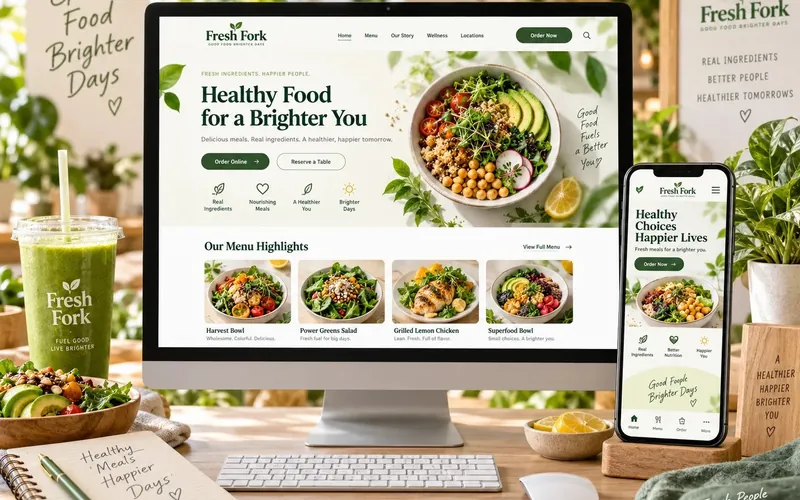 Fresh Fork — Restaurants & Dining website concept design by NextGen