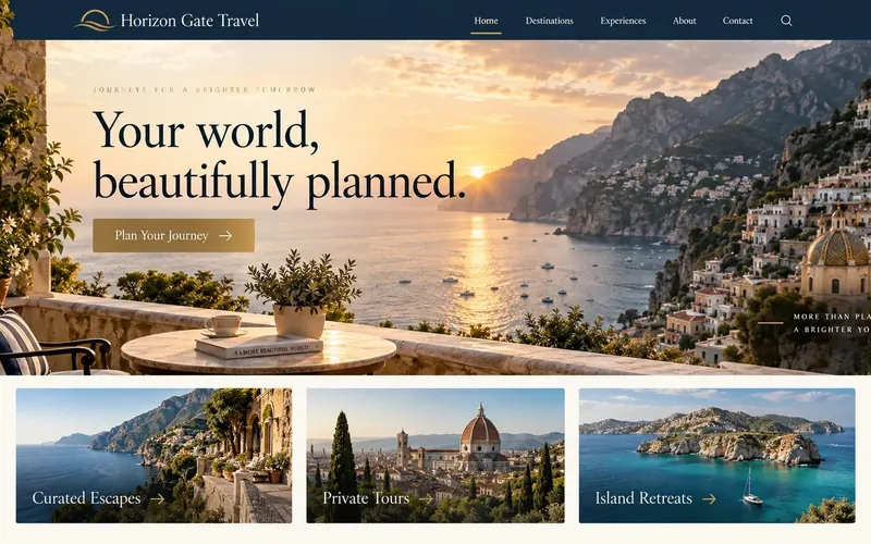 Horizon Gate — Travel & Tourism website concept design by NextGen